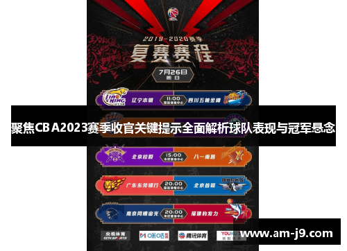聚焦CBA2023赛季收官关键提示全面解析球队表现与冠军悬念 聚焦CBA2023赛季收官关键提示全面解析球队表现与冠军悬念