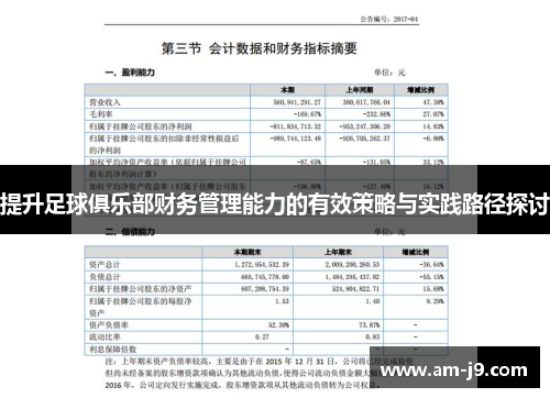 提升足球俱乐部财务管理能力的有效策略与实践路径探讨