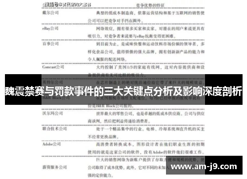 魏震禁赛与罚款事件的三大关键点分析及影响深度剖析